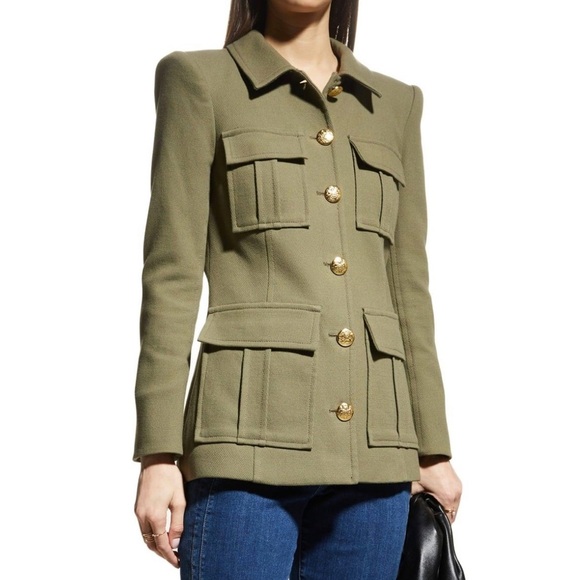 Veronica Beard Womens Lambery Dickey Jacket Blazer Size 0 Olive Green - Picture 2 of 7